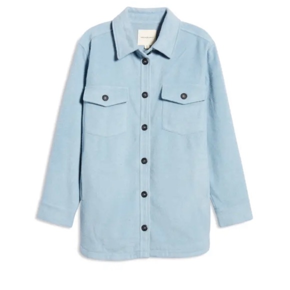 NWOT- THREAD & SUPPLY- Shirt Jacket in sky blue size L - Picture 5 of 10